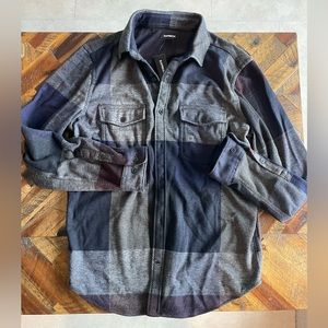 Express Men’s Blue Check Plaid Shirt